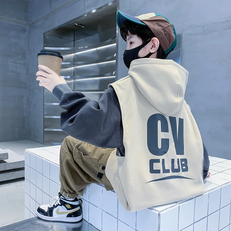 儿童装男童秋装卫衣2025新款春秋款中大童秋季男孩洋气宽松两件套