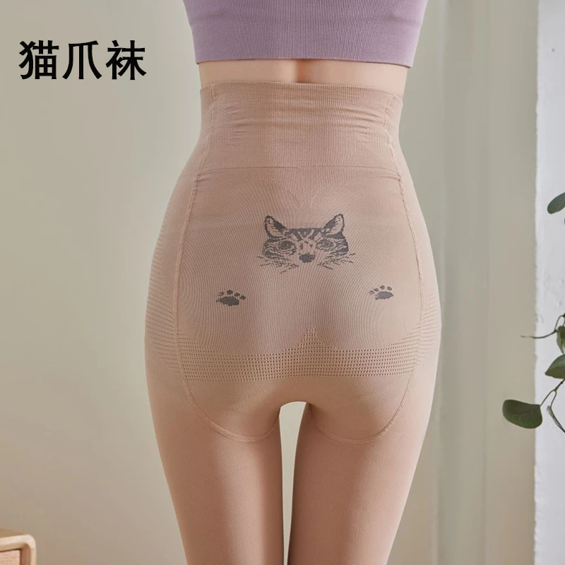 春秋爆款猫爪袜光腿肉色黑丝防滑防臭连脚显瘦打底裤肤色网红同款