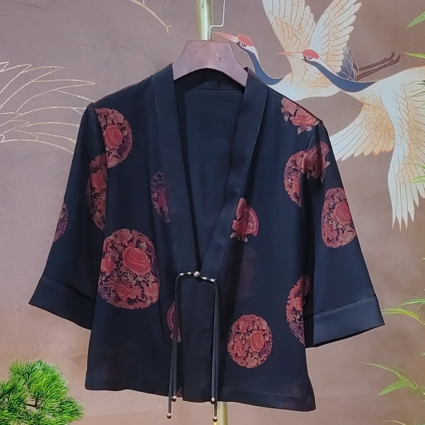 青娘子 香云纱休闲复古时尚春夏季减龄新中式汉服开衫50896