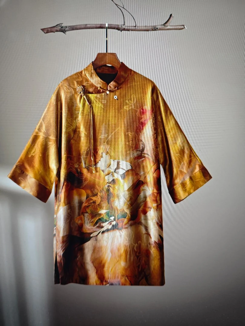 青娘子香云纱〔骄阳〕重缎连衣裙50538