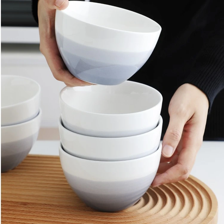 简约陶瓷碗家用吃饭碗创意米饭碗汤碗燕麦早餐碗小碗沙拉碗