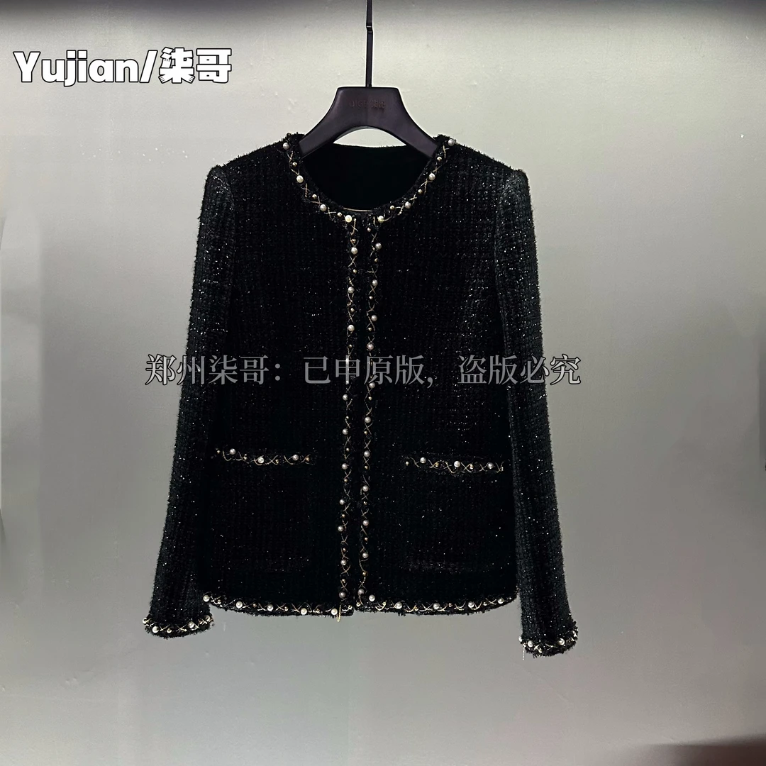 〖日月星辰〗显瘦重工秋冬黑色短款小香风气质百搭外套