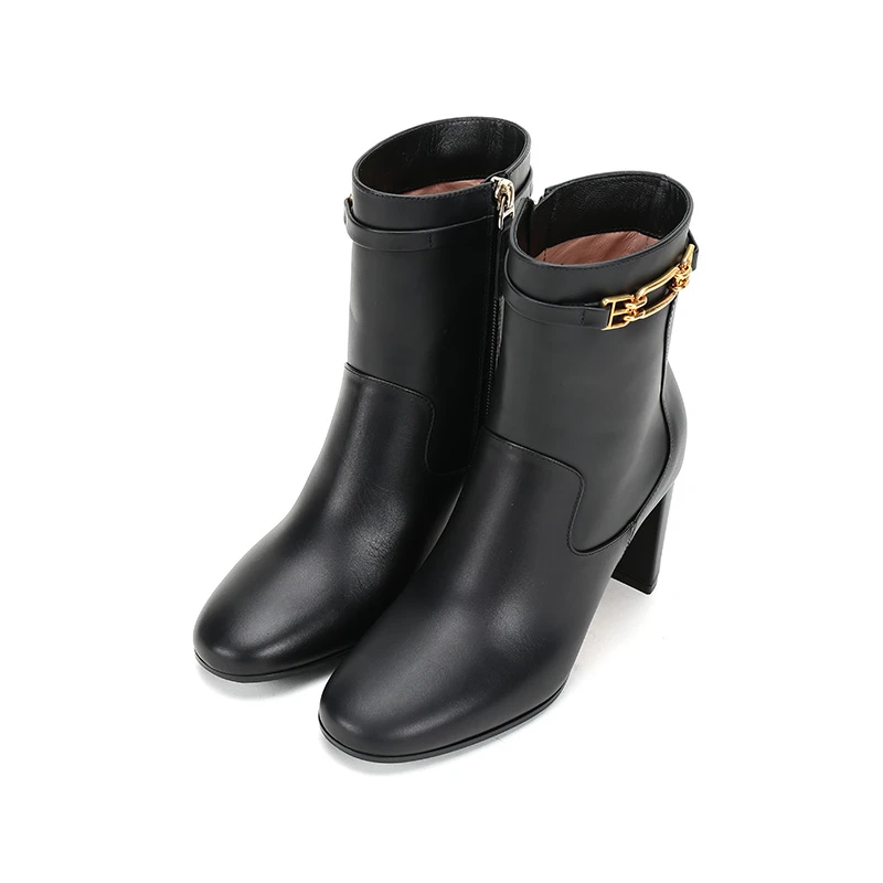 未使用 BALLY/巴利 女士高跟靴子短靴跟高7.5cm DIDI 75