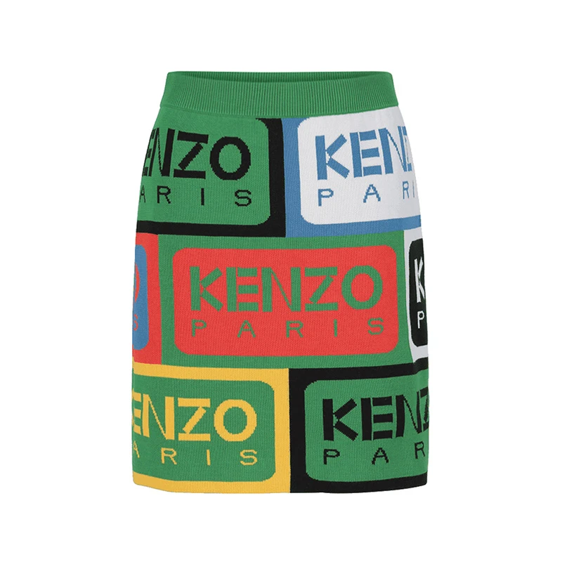 未使用 KENZO/肯佐 女士修身版针织短裙FD5 2JU367 3CD