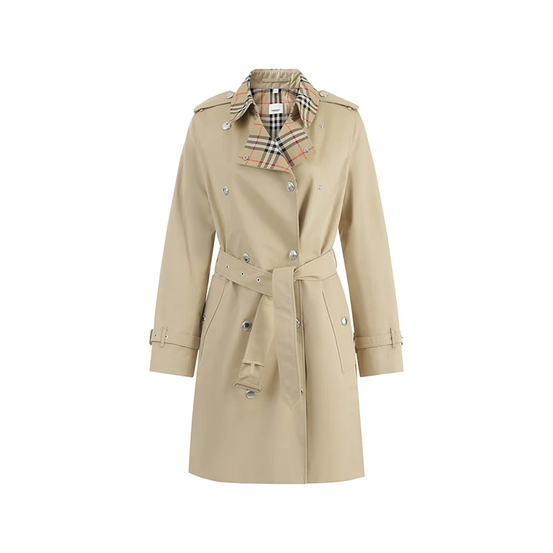 未使用 BURBERRY/博柏利 女款嘎巴甸双排扣Trench风衣 80709901