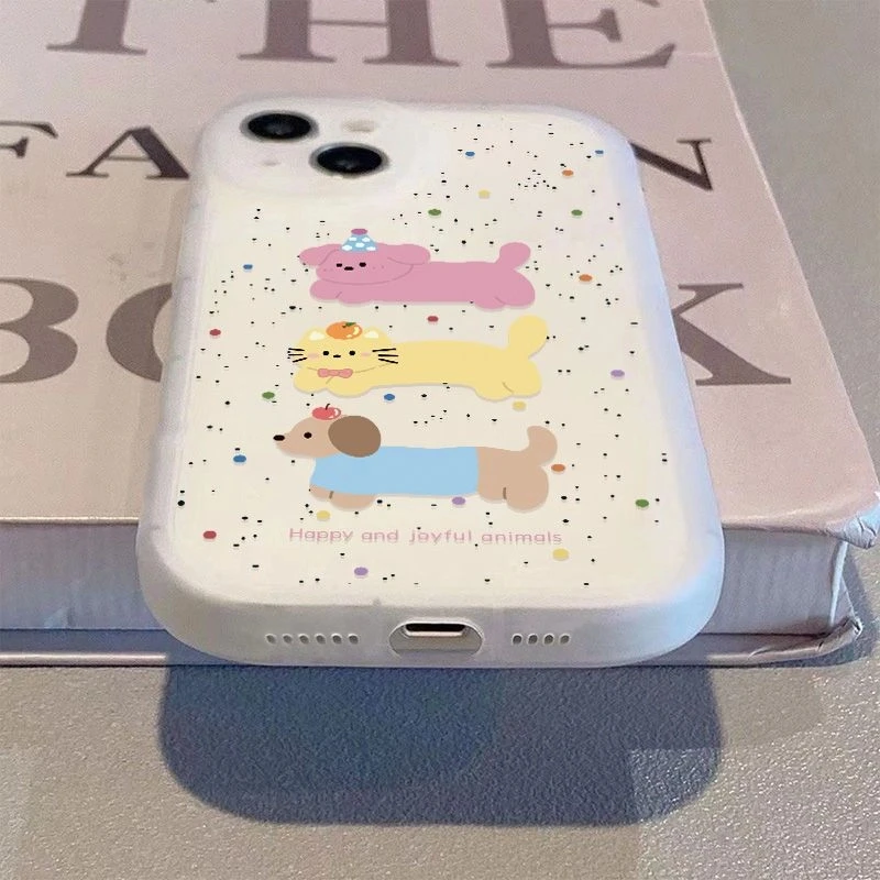 趣味波点小狗适用iphone16pro手机壳网红壳苹果13全包15/14promax