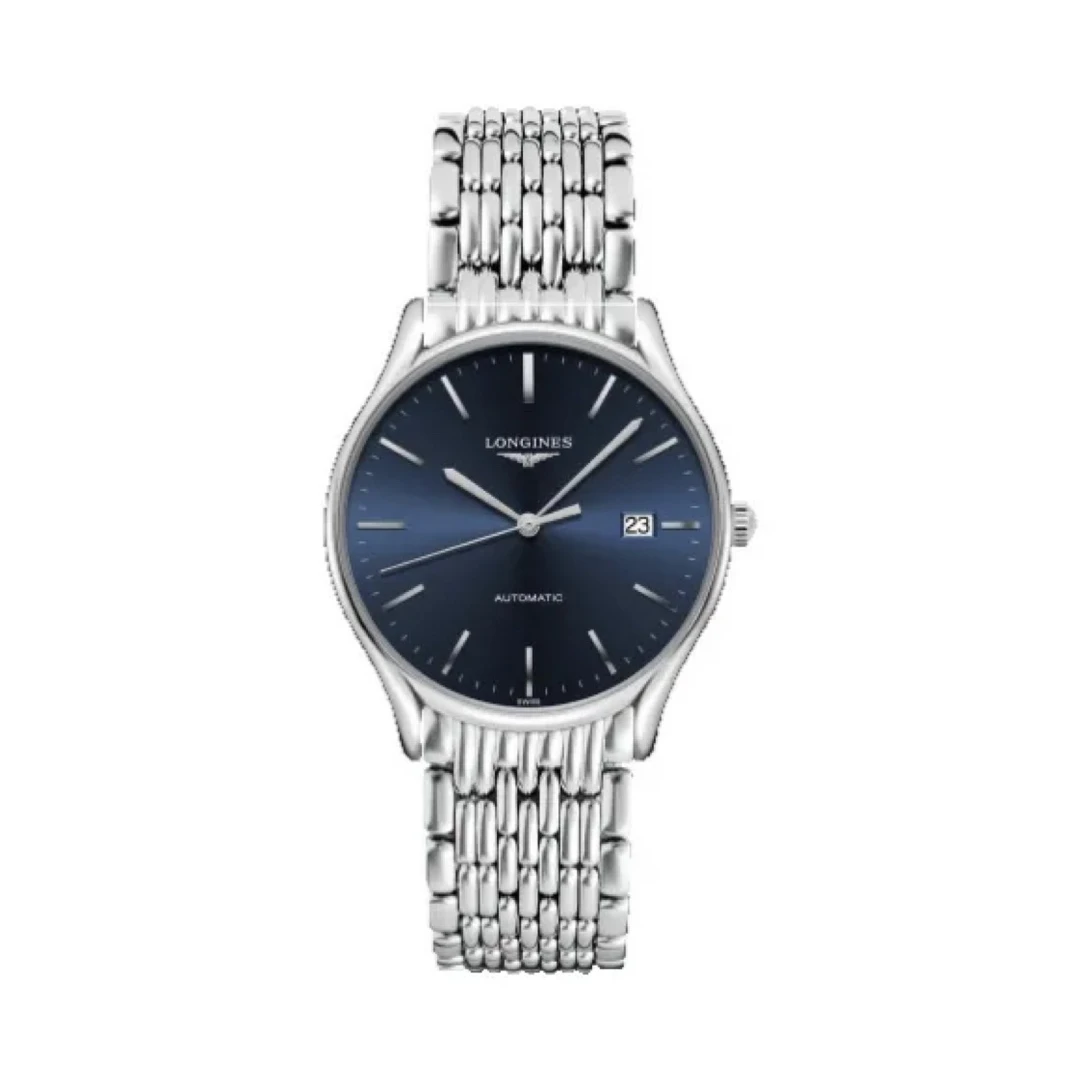99新 Longines/浪琴 律雅860/35mm/蓝盘条刻机械男士表