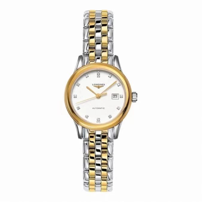 99新 Longines/浪琴 军旗374/30mm/白盘钻刻机械女士表/公价16800
