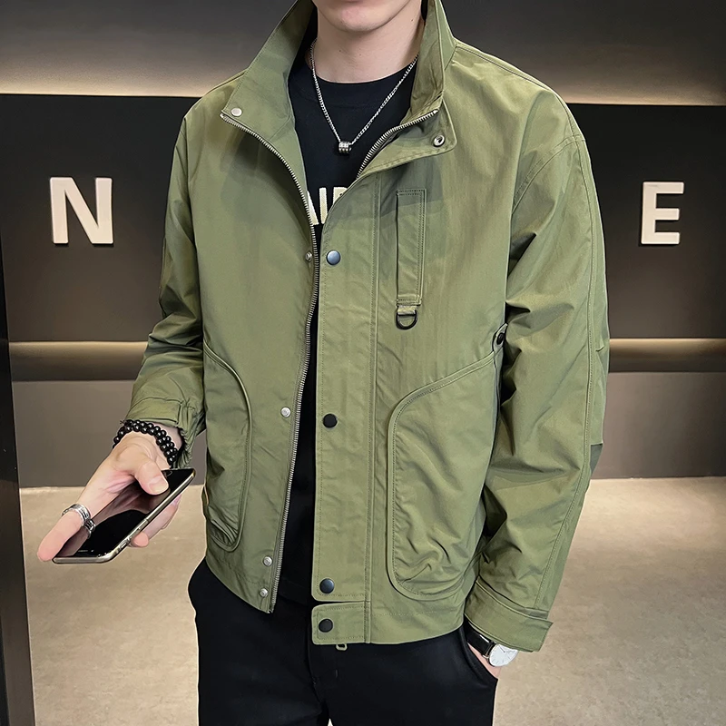 韩版潮流春季百搭外套男士痞帅秋季新款青年修身夹克高端立领夹克
