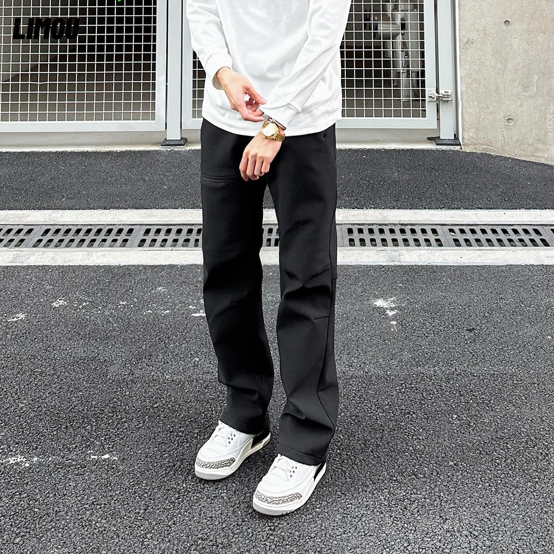 美式软壳工装鸟版加绒加厚保暖直筒户外风软壳冲锋裤机能长裤子男