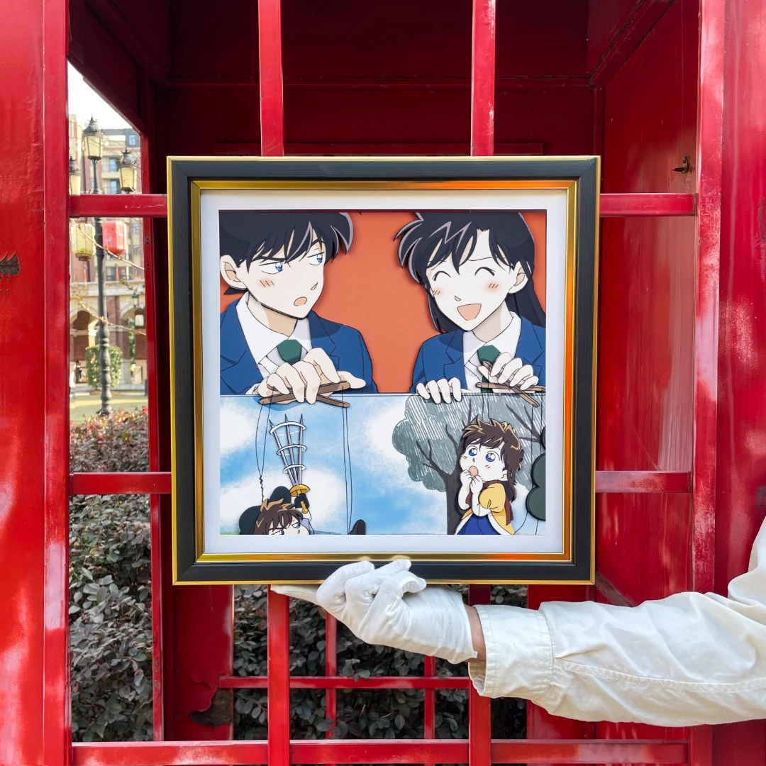 柯南系列新兰CP木偶3D立体画装饰画挂画手工画工艺画搭手办卧室