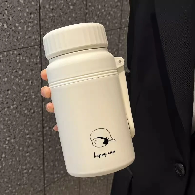 保温杯大容量男女款316不锈钢学生儿童便携水杯子纯色简约大方