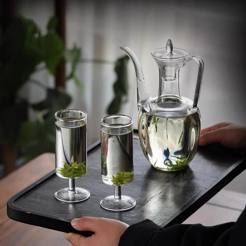 仿宋手执壶耐热玻璃贵妃壶透明小泡茶壶电陶炉家用手工简约酒壶