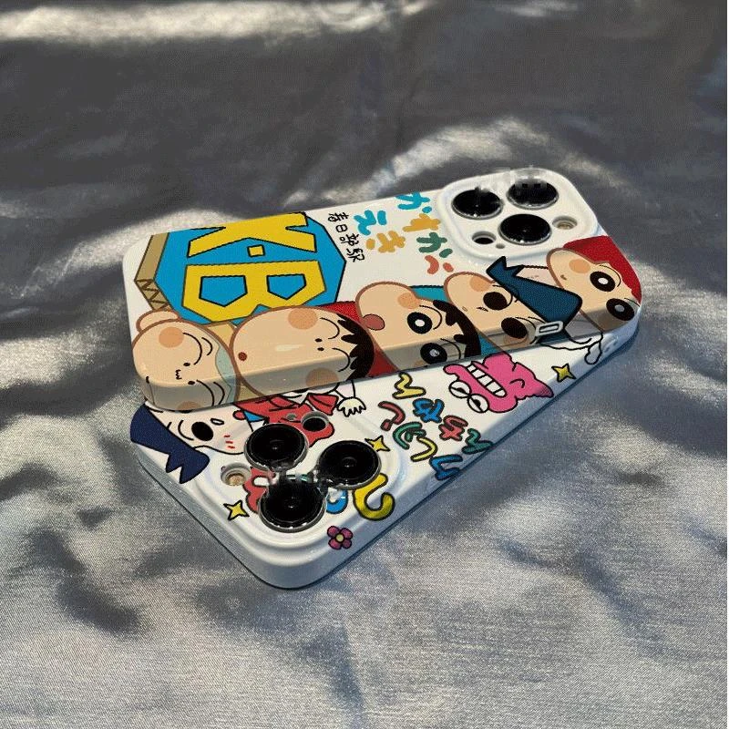 蜡笔小新情侣菲林壳苹果14iphone13全包精孔12promax11硬手机壳手