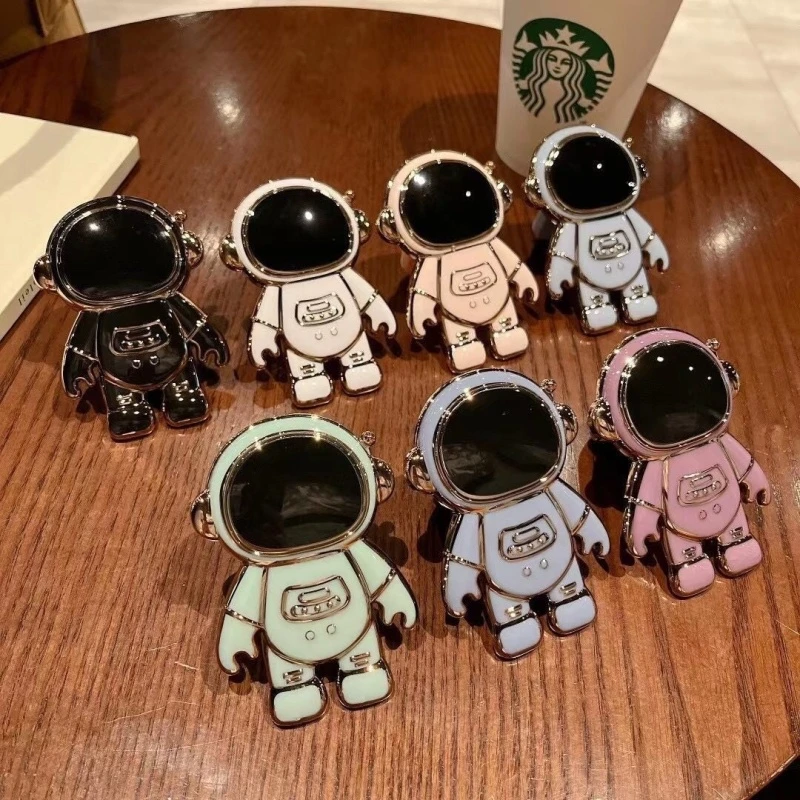 抖音手机支架创意宇航员背贴式伸缩支撑桌面立体支架太空人可折叠