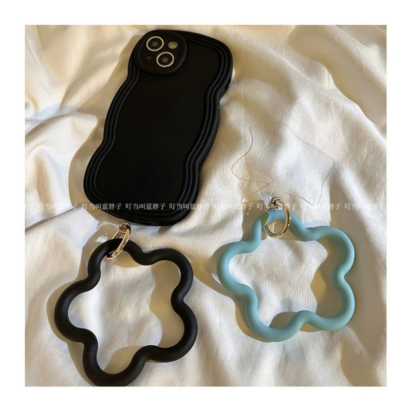 星星形状软硅胶手环扣通用手机壳圆环手腕带圈挂环挂绳配件挂饰女