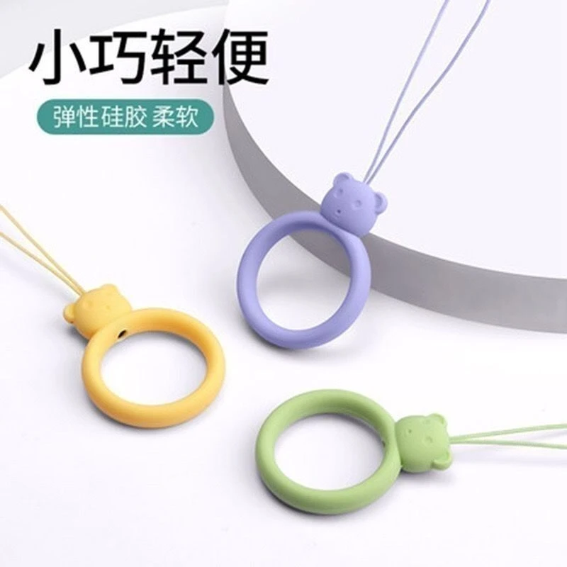 手机挂绳短款指环扣卡通硅胶小挂环可爱男女款挂饰挂件苹果手机扣
