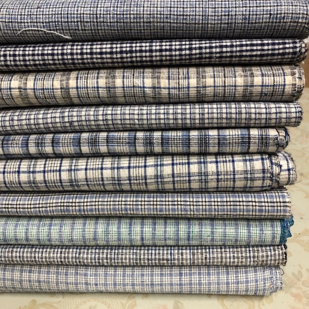 上海崇明南通土布全棉格子面料手织老粗布直播间专拍勿私拍老土布