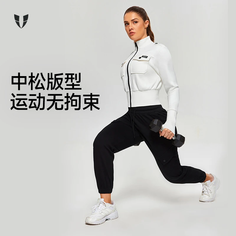 D马甲线运动健身立领工装外套户外短款长袖时尚秋冬女款F2431W711