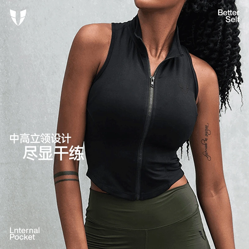 马甲线运动背心健身美背女修身马夹上衣短款训练户外夏F2321B505