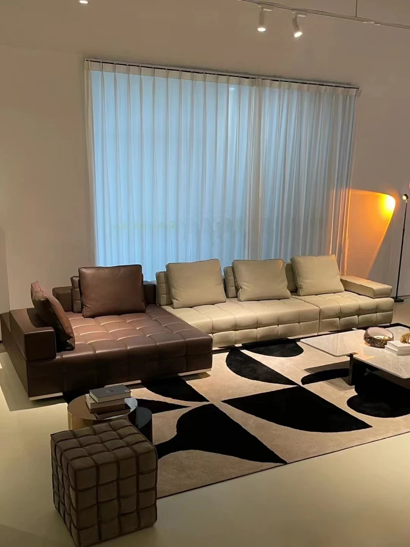 YOUKA Lawrence劳伦斯沙发意式极简风L型头层牛皮真皮