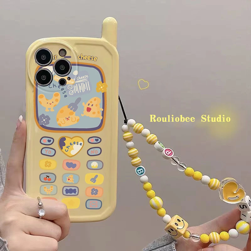 奶酪芝士链条大哥大适用苹果14/15手机壳iPhone13promax12全包xs