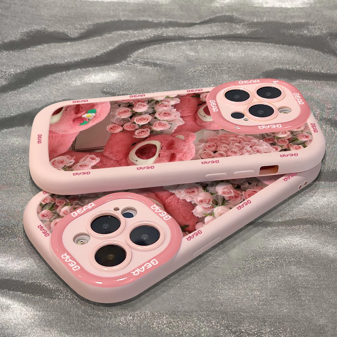 KEWU玫瑰熊泡芙壳苹果15手机壳iphone13/14promax防摔12可爱11女x