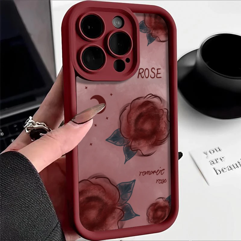 KEWU创意红玫瑰适用苹果15手机壳iPhone13promax12防摔11高级14软
