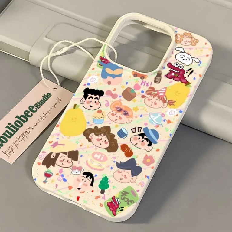 涂鸦小新小麦壳适用苹果14/15手机壳iPhone13promax12防摔11卡通x