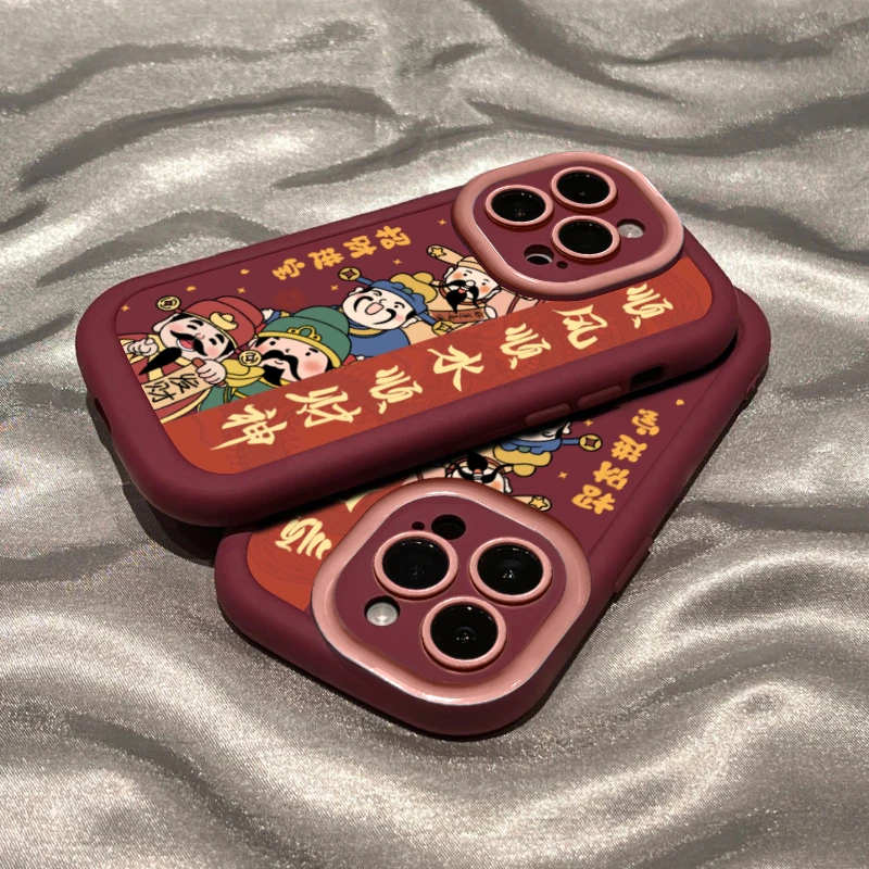 KEWU顺风顺水财神苹果15/14promax手机壳iphone13防摔12泡芙壳11