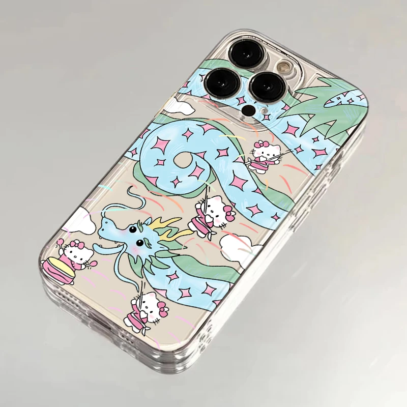 KEWU卡通凯蒂猫舞龙适用iPhone15/14手机壳苹果小米vivo华为oppo
