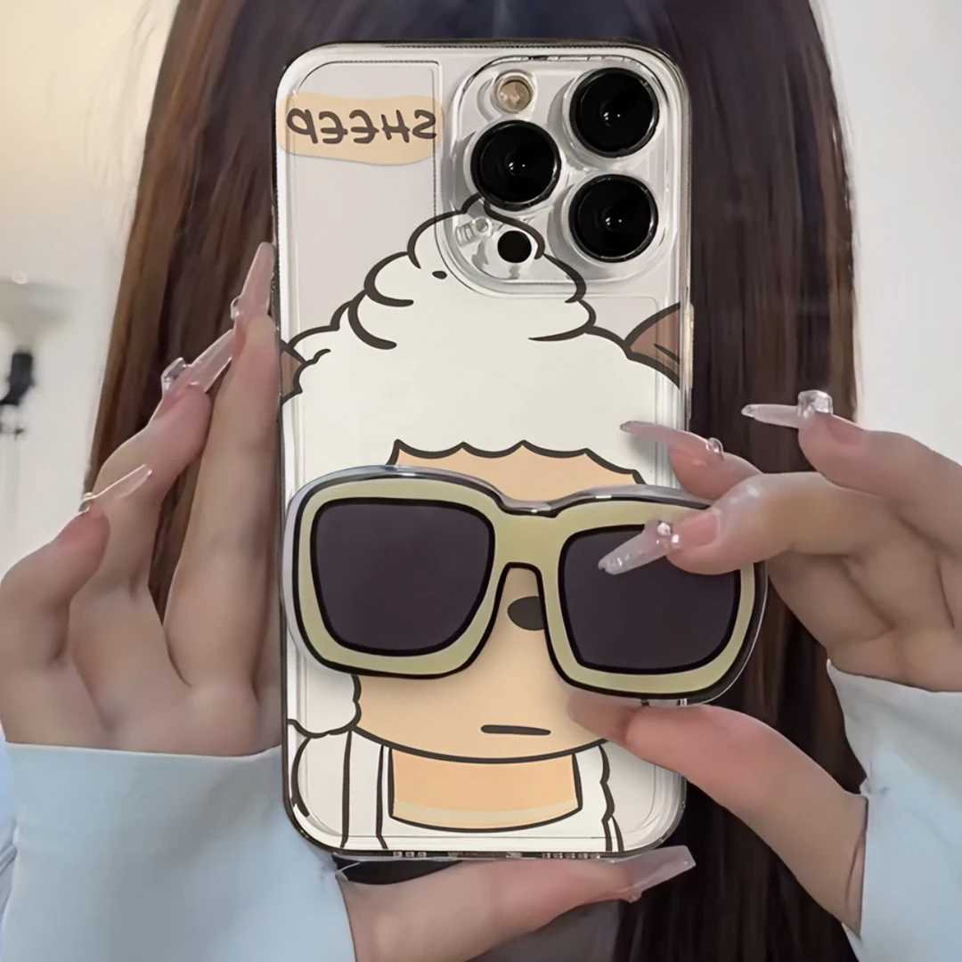 懒羊羊墨镜支架iphone15/13苹果14手机壳华为vivo小米oppo男女款