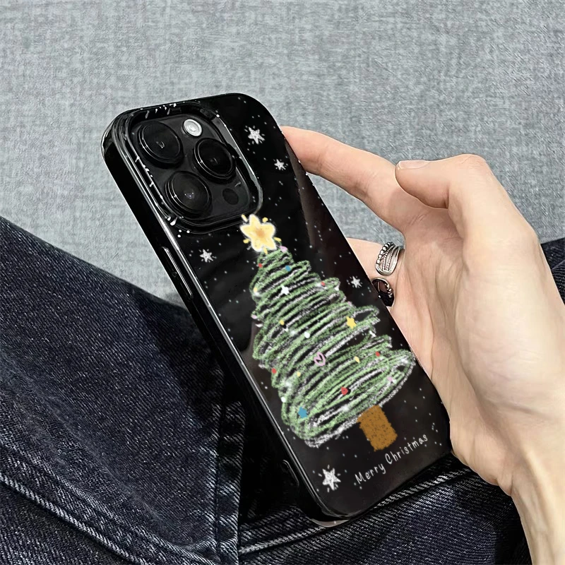 KEWU星星圣诞树适用苹果15/14promax手机壳iphone13防摔12高级11
