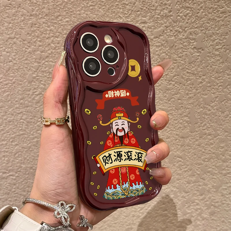 KEWU财神财源滚滚适用iPhone15/14/13手机壳苹果小米vivo华为oppo
