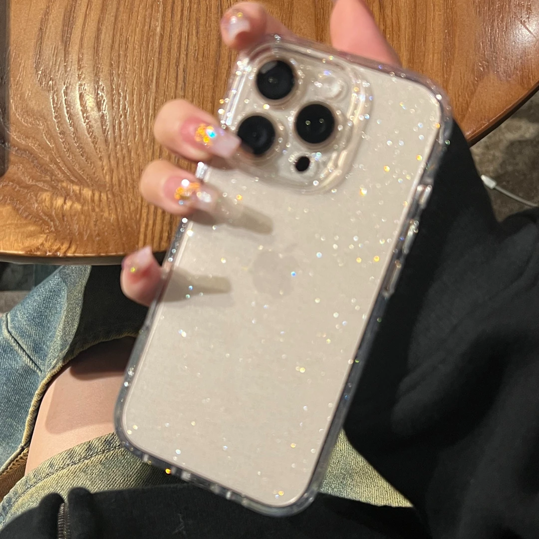 KEWU高级细闪透明适用苹果16promax手机壳iphone14/12/13软15女