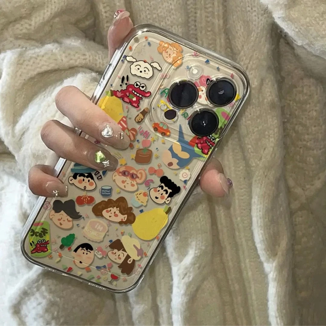 KEWUins卡通小新合集苹果15手机壳iphone13/14promax防摔12软11套