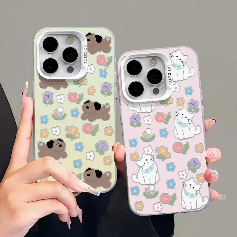 早春碎花小动物iphone15/14/13pro手机壳闺蜜vivo华为oppo小米女