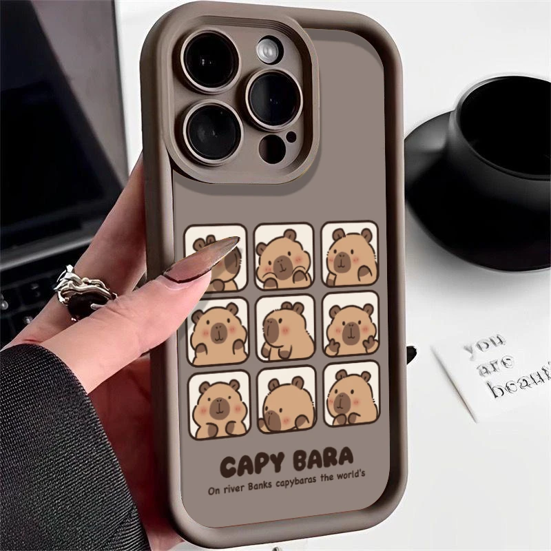 KEWU卡通可爱水豚苹果华为oppovivo适用iPhone15/14/13/12手机壳