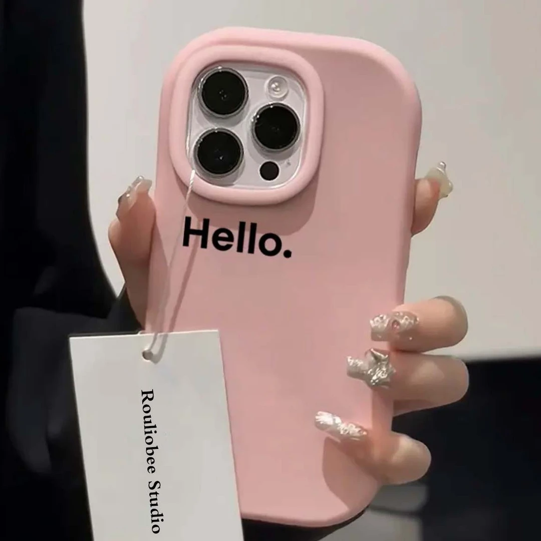 KEWU多巴胺hello适用苹果15手机壳iphone13/14promax简约12防摔11