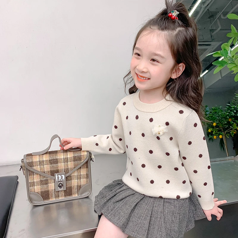 【直播专属】女童加绒毛衣秋冬季洋气针织衫宝宝长袖上衣潮T2340