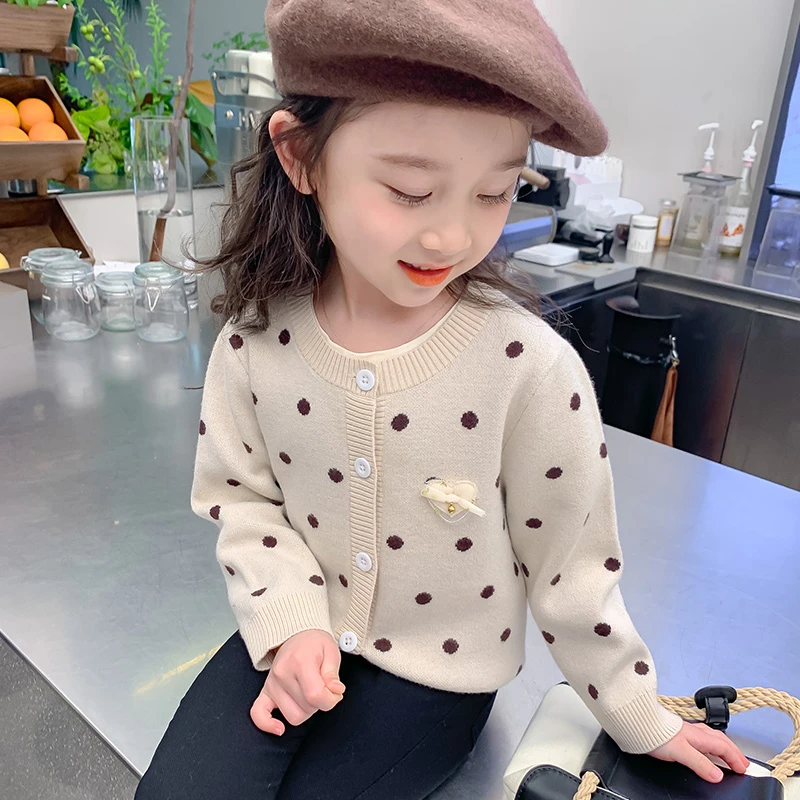 春秋季女童加绒加厚毛衣韩版儿童针织开衫外套秋款秋冬NMXLL004