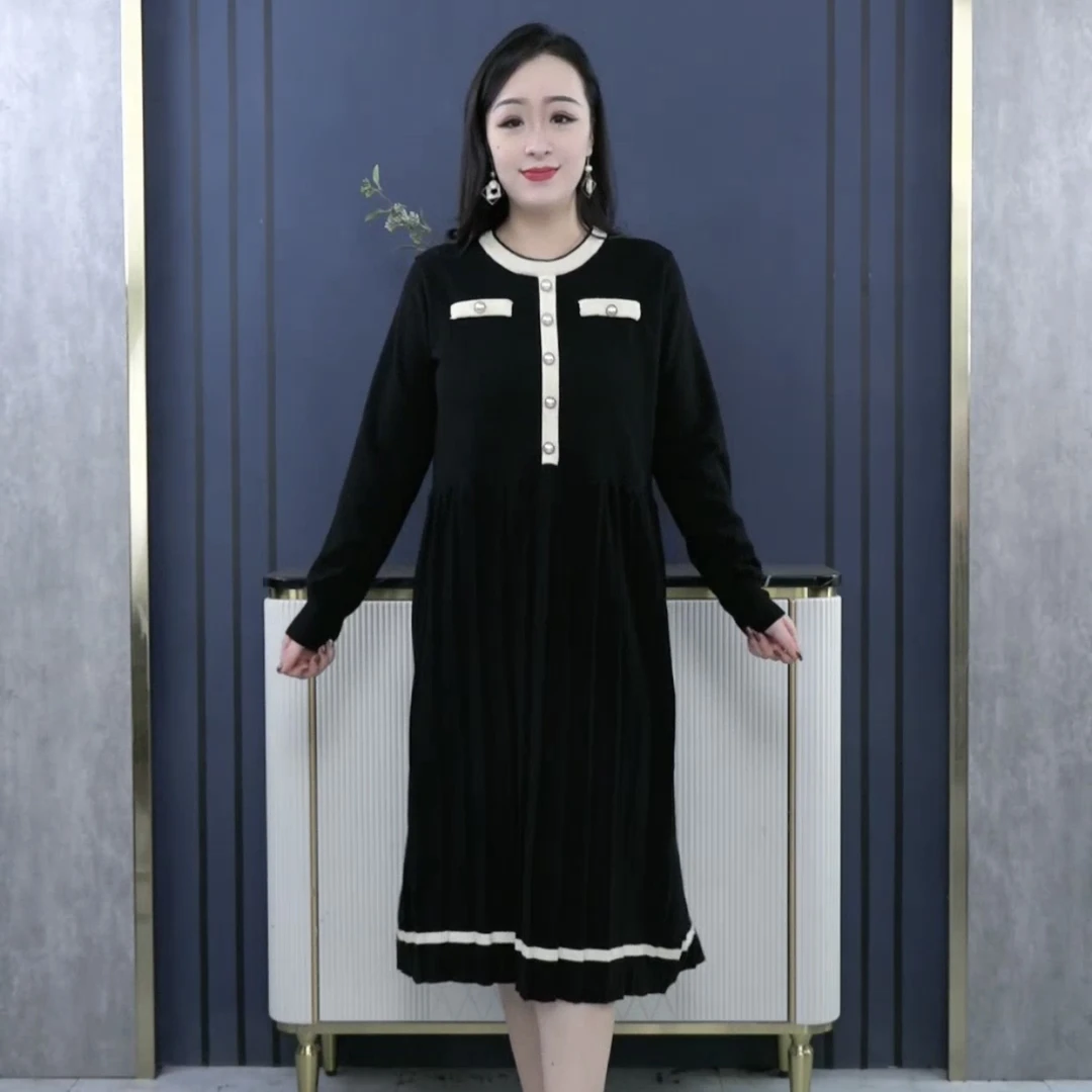 秋冬针织连衣裙QD334