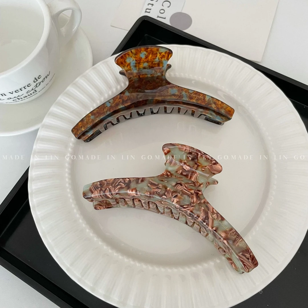 非金属亚克力发饰 韩国网红优雅醋酸抓夹气质高级感鲨鱼发夹