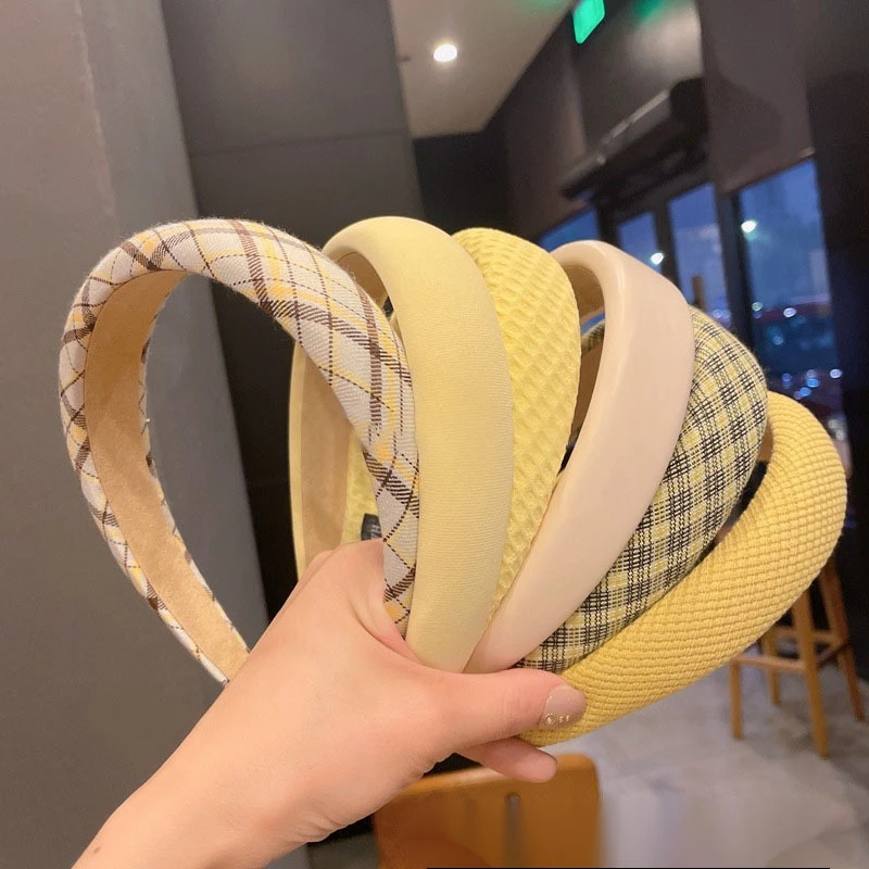 鹅黄色甜美纯色系头饰发箍洗脸发箍高颅顶网红发卡