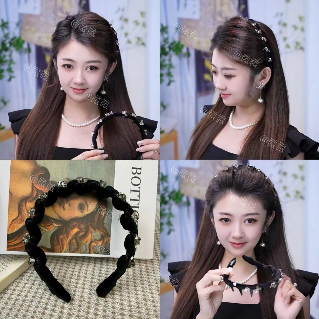 2024新款气质百搭蝴蝶波浪带防滑齿发箍优雅百搭时尚头箍