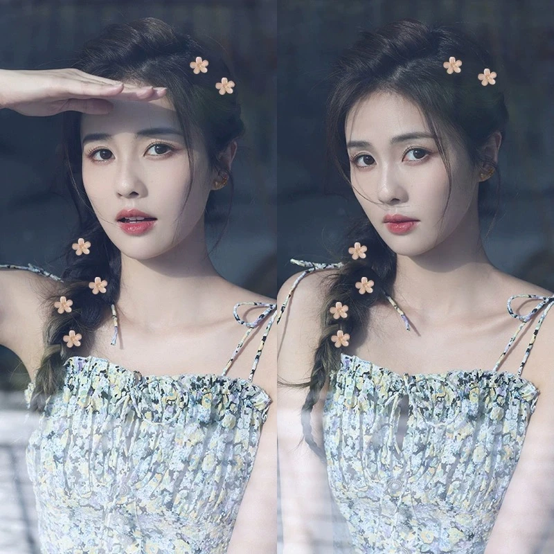 气质甜美网红精致小号花朵抓夹套装8个装甜美