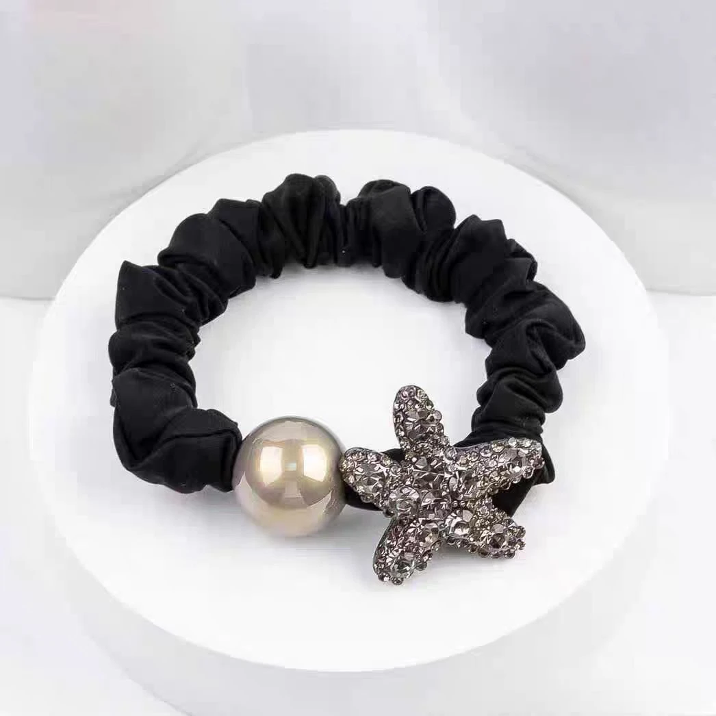 轻奢气质百搭简约ins风树脂海星珠珠发圈