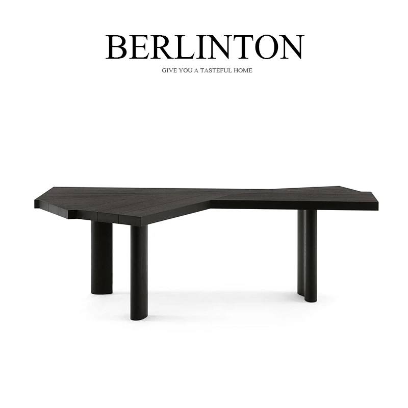 BERLINTON/铂林顿异形实木电脑桌设计师创意书桌家用办公桌老板桌