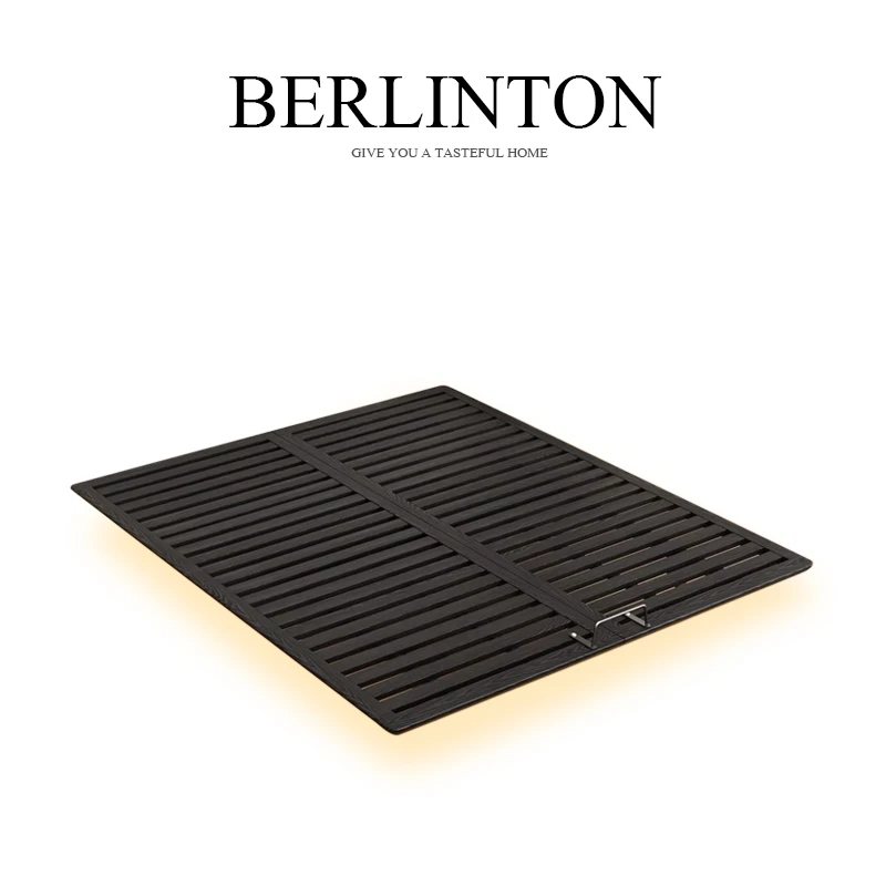 BERLINTON/铂林顿意式极简白蜡木架悬浮床简约现代实木主卧无床头