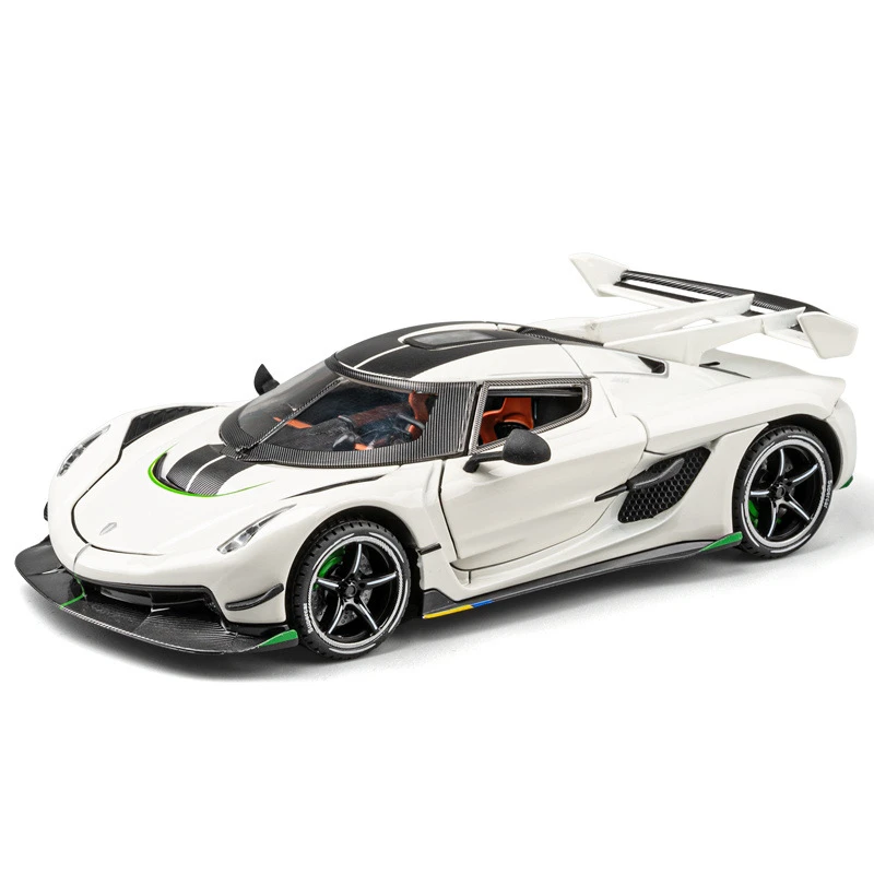 车致1:24 柯尼塞格合金汽车模型 开门声光回力避震转向喇叭玩具车